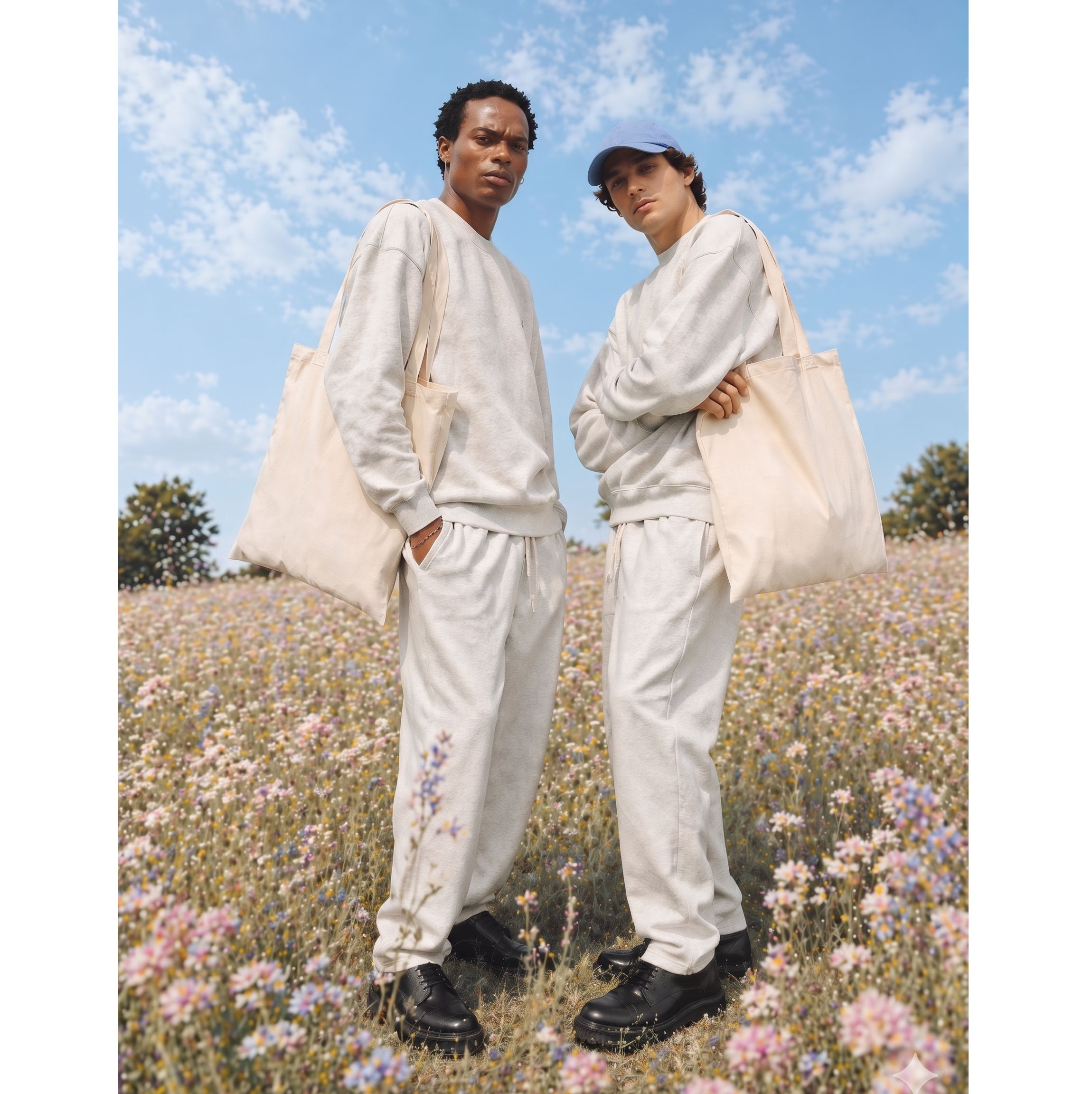 COTTON LARGE HANDLE BASIC SHOPPER